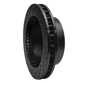 Ford F-250 Super Duty Brake Rotor (1) - Front Right - R1 Concepts - Drilled & Slotted - Black - `99-`05